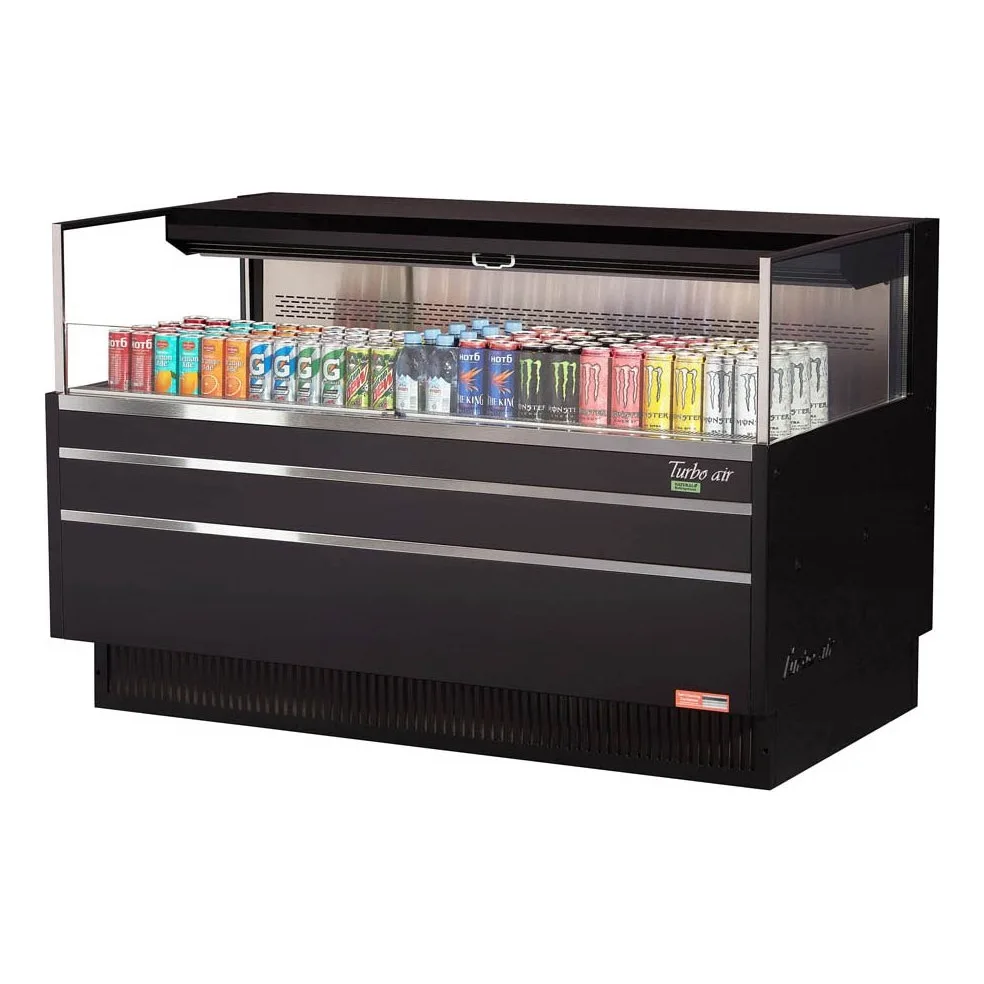 Turbo Air TOM-60L-UF-W(B)-1S-N 58″ Horizontal Open Air Merchandiser, Specify Exterior, Self-Contained, Deck Only, 8 cu. ft.