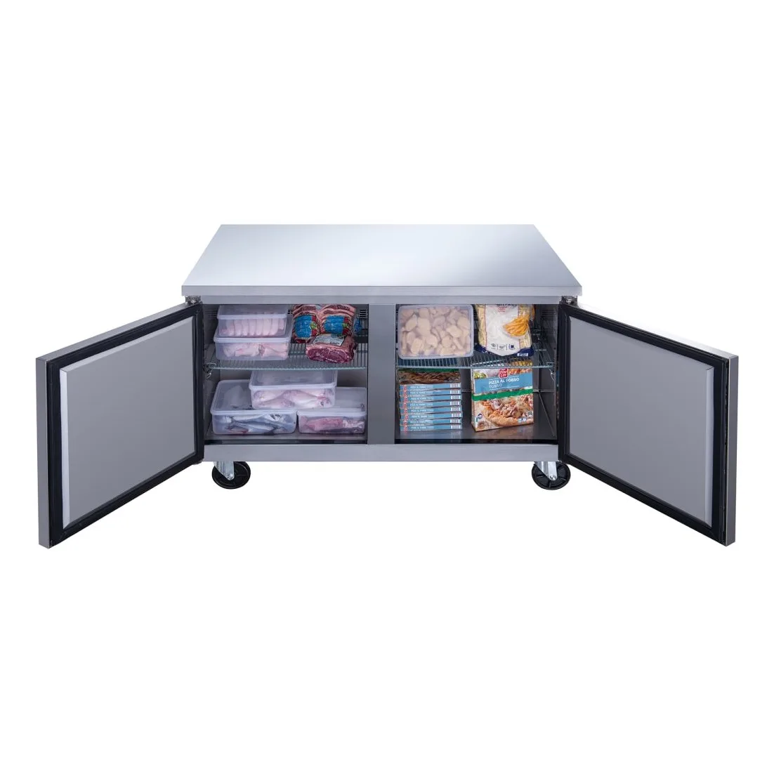 Dukers DUC48F 48 1/4" Undercounter Freezer w/ (2) Sections & (2) Doors, 115v