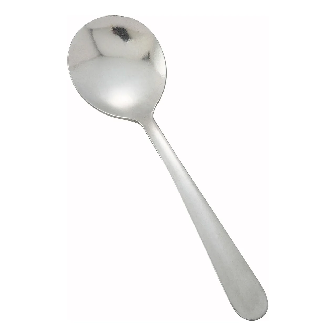 Winco 0012-04 - 5-7/8" Windsor Bouillon Spoon, Heavy‑Weight 18/0 Stainless Steel, Vibro Finish - 1 Dozen