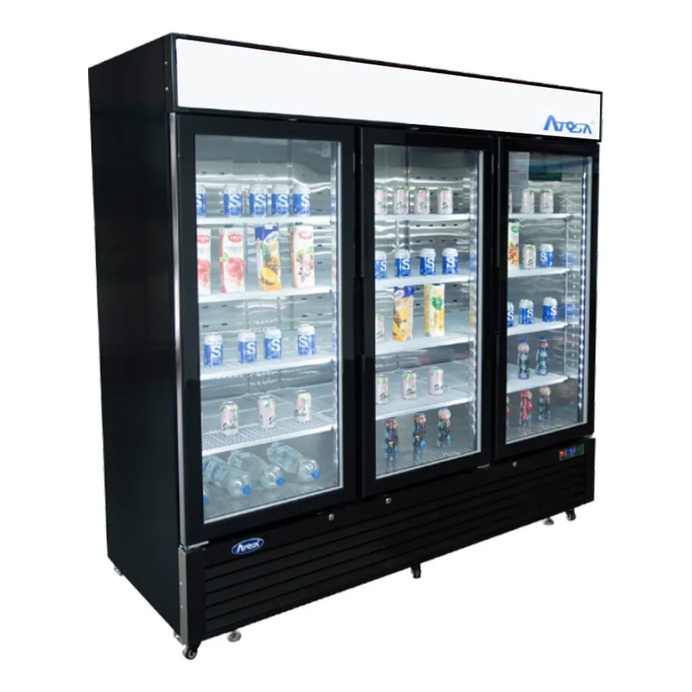Atosa USA MCF8724GR 81“ 3-Section Merchandiser Refrigerator w/ 3 Swing Glass Door, 69.5 cu. ft.