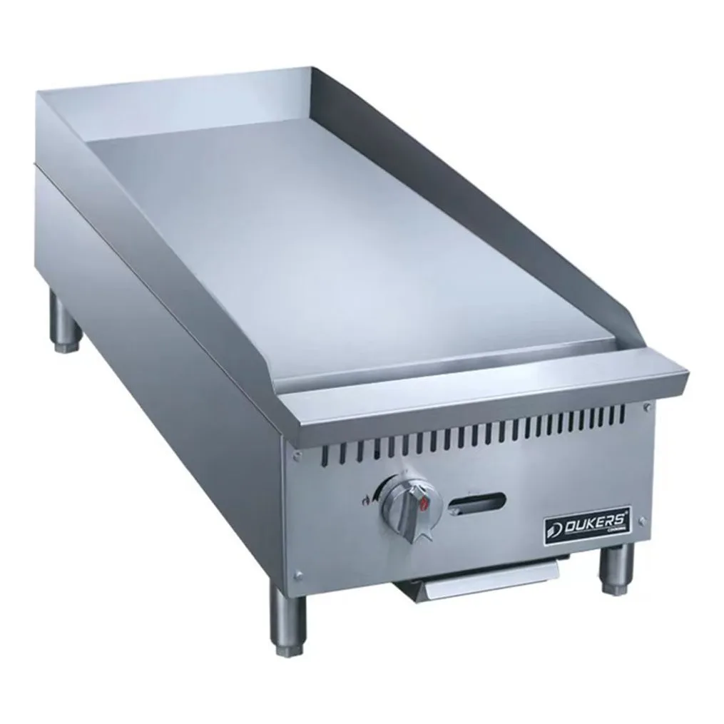 Dukers DCGM12 12" Gas Griddle w/ Manual Controls - 3/4" Steel Plate, Convertible
