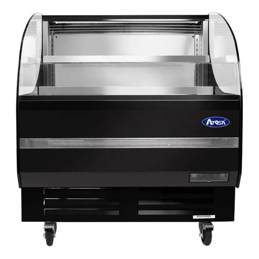 Atosa USA ATHOM-39 38" Black Open Air Merchandiser w/ Glass Side, 6.18 cu. ft.