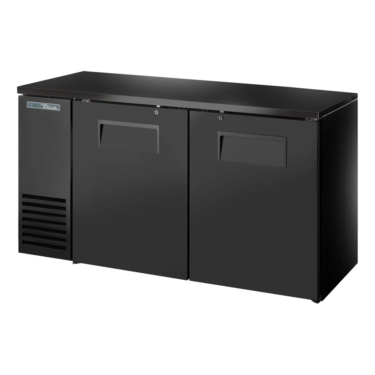 True TBB24-60-2S-Z1-BST-B-1 Refrigerated Back Bar Cabinet
