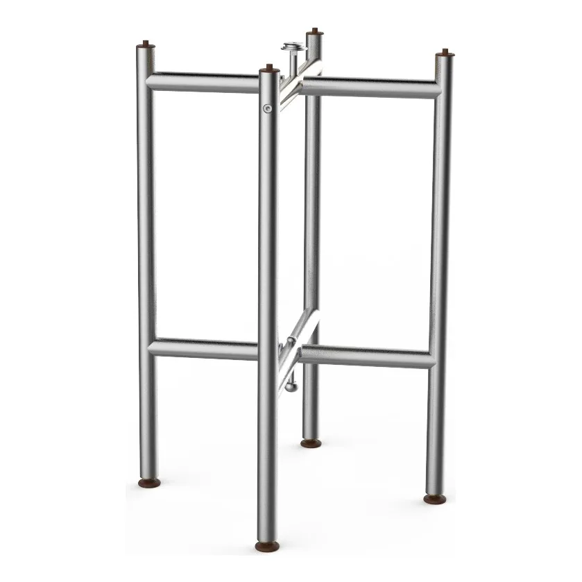 Steelite MGSCLXSS0101 30"H Dining Height Stainless Steel Table Base, Brushed Finish, 19"x19" Base