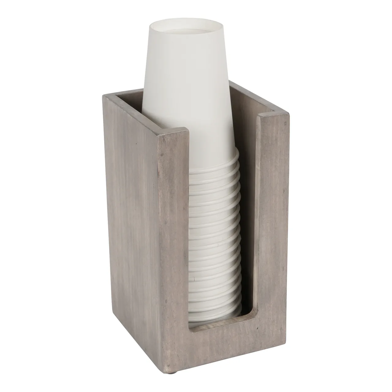 Cal-Mil 298-110 Aspen Countertop Cup & Lid Organizer, Gray-Washed Pine, 4-1/2" x 4-1/2" x 8-1/2"