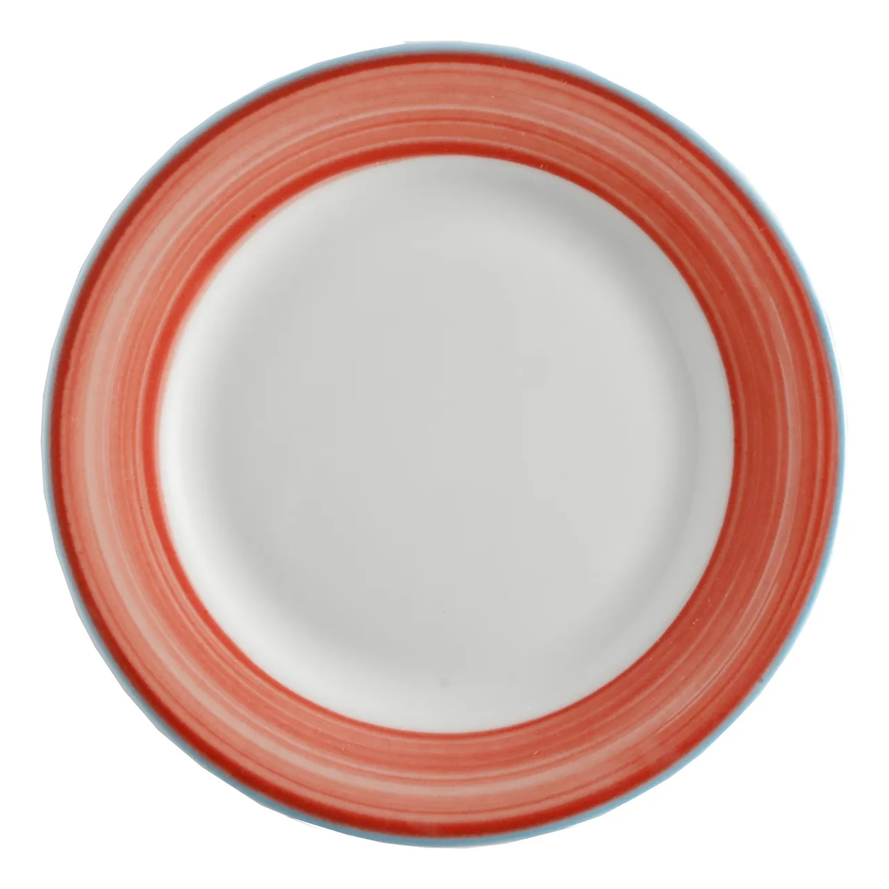 GET PA1602902324 - 9" Round Porcelain Plate, Blue Rolled Edge, Scratch-Res, MW Safe 380°F - Dozen