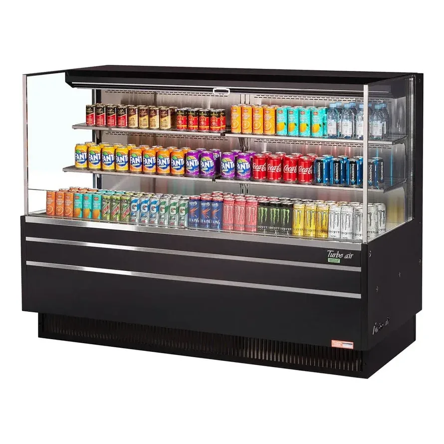 Turbo Air TOM-72L-UF-W(B)-3S-N 70″ Horizontal Open Air Merchandiser, Specify Exterior, Self-Contained, 2 Shelves, 23.4 cu. ft.