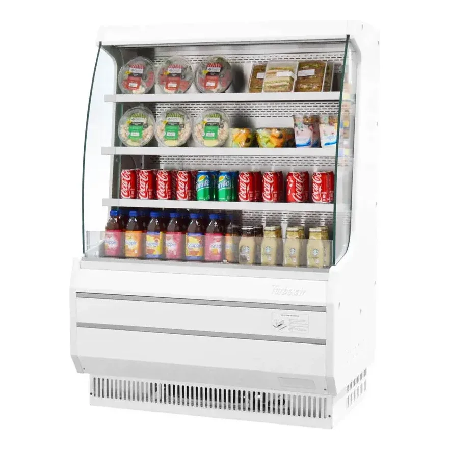 Turbo Air Turbo Air TOM-40MW(B)-N 39″ Vertical Open Air Merchandiser, Specify Exterior, Self-Contained, 3 Shelves, Glass Sides, 9.3 cu. ft. 2