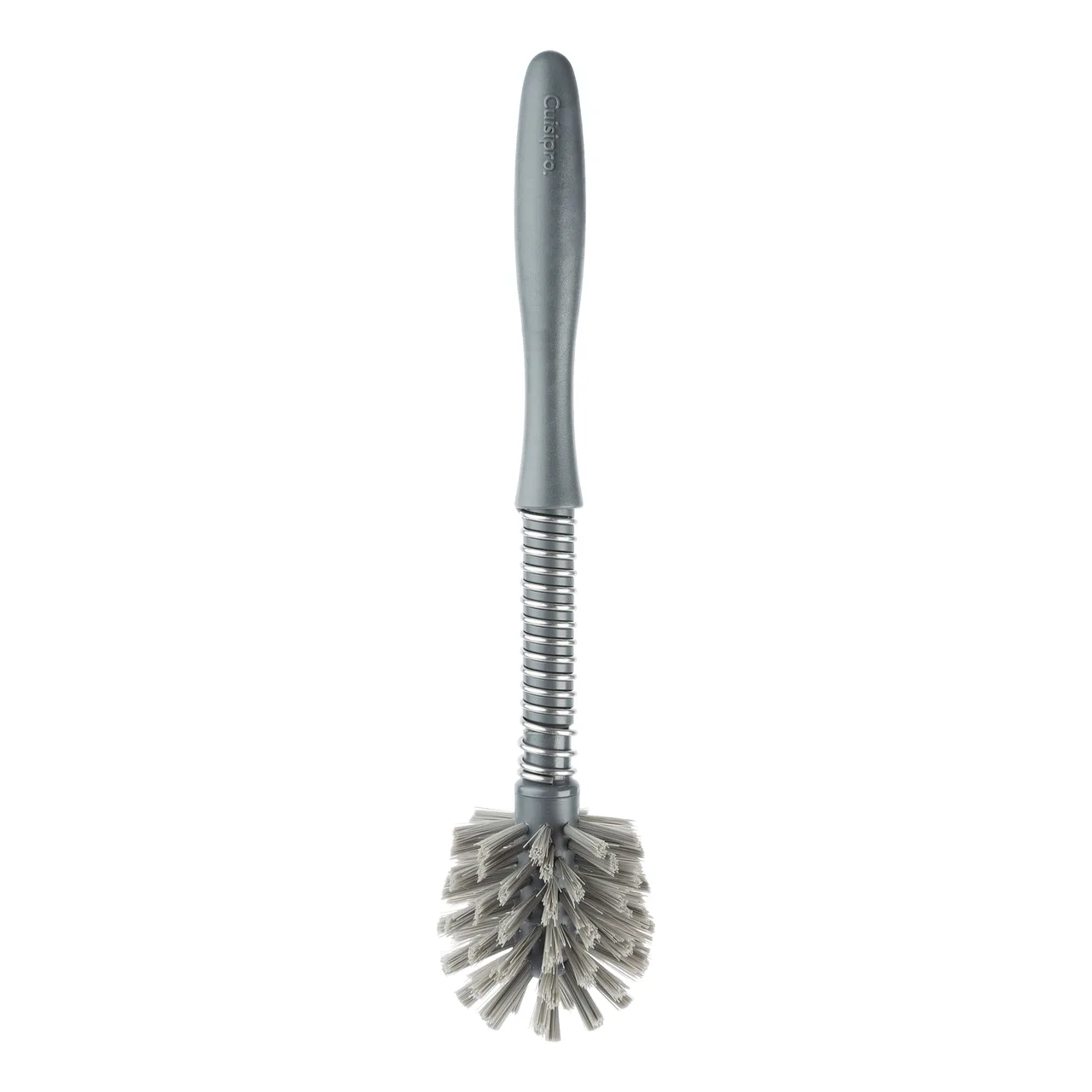 Browne USA 74686709 Scrub Brush, 11" Gray with Soft Bristle, Stainless Spring, Plastic Twist Handle