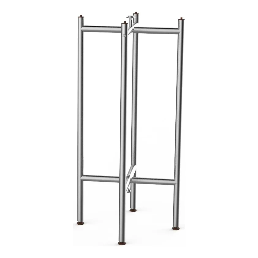 Steelite MGSCLXSS0301 42"H Bar Height Stainless Steel Cross Base Table Base, Brushed Finish, 19"x19" Base