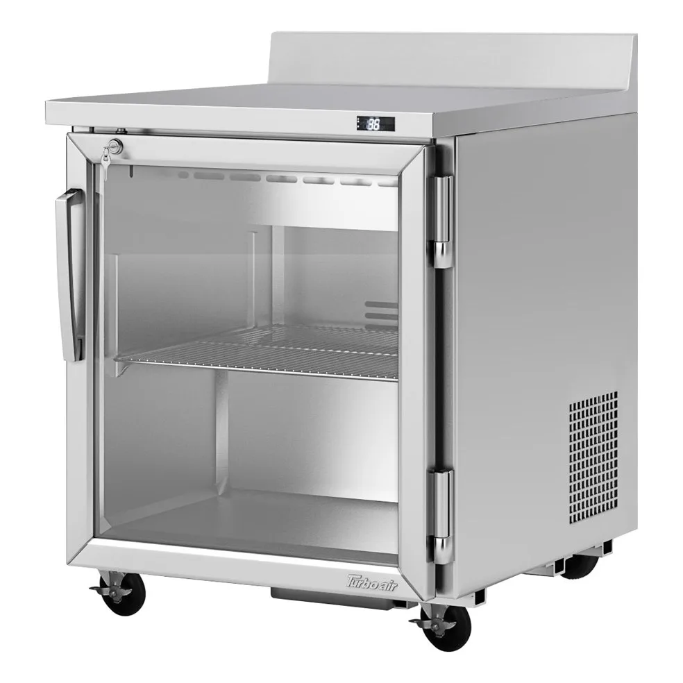 Turbo Air PWR-28-G-N 27″ 1-Section Worktop Refrigerator w/ 1 Glass Door, 6.8 cu. ft.