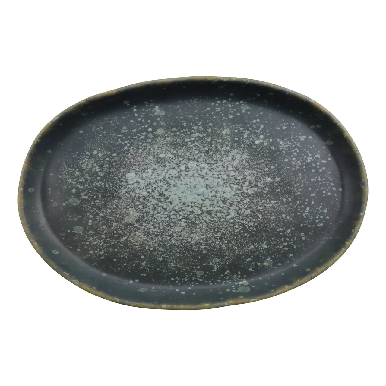 Get 21142-DSK Savor Oval Plate, 12" Reusable Plastic Dinnerware, Cheforward Finish, Lightweight Design