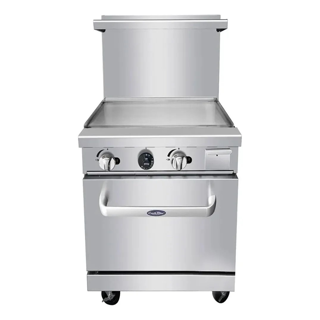 Atosa USA ATO-24G 24“ Gas Restaurant Range, (1) Space Saver Oven, (1) Griddle