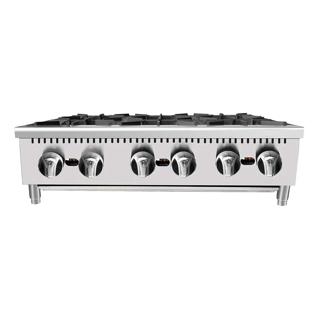 Atosa USA ATHP-36-6-LP 36" Countertop LP Gas Hotplate w/ (6) Burners, Manual Controls, 150.000 BTU