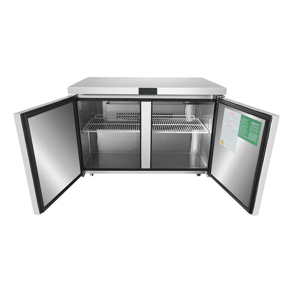 Atosa USA MGF8403GR 60“ Two Section Undercounter Refrigerator w/ 2 Doors, 17.2 cu. ft.