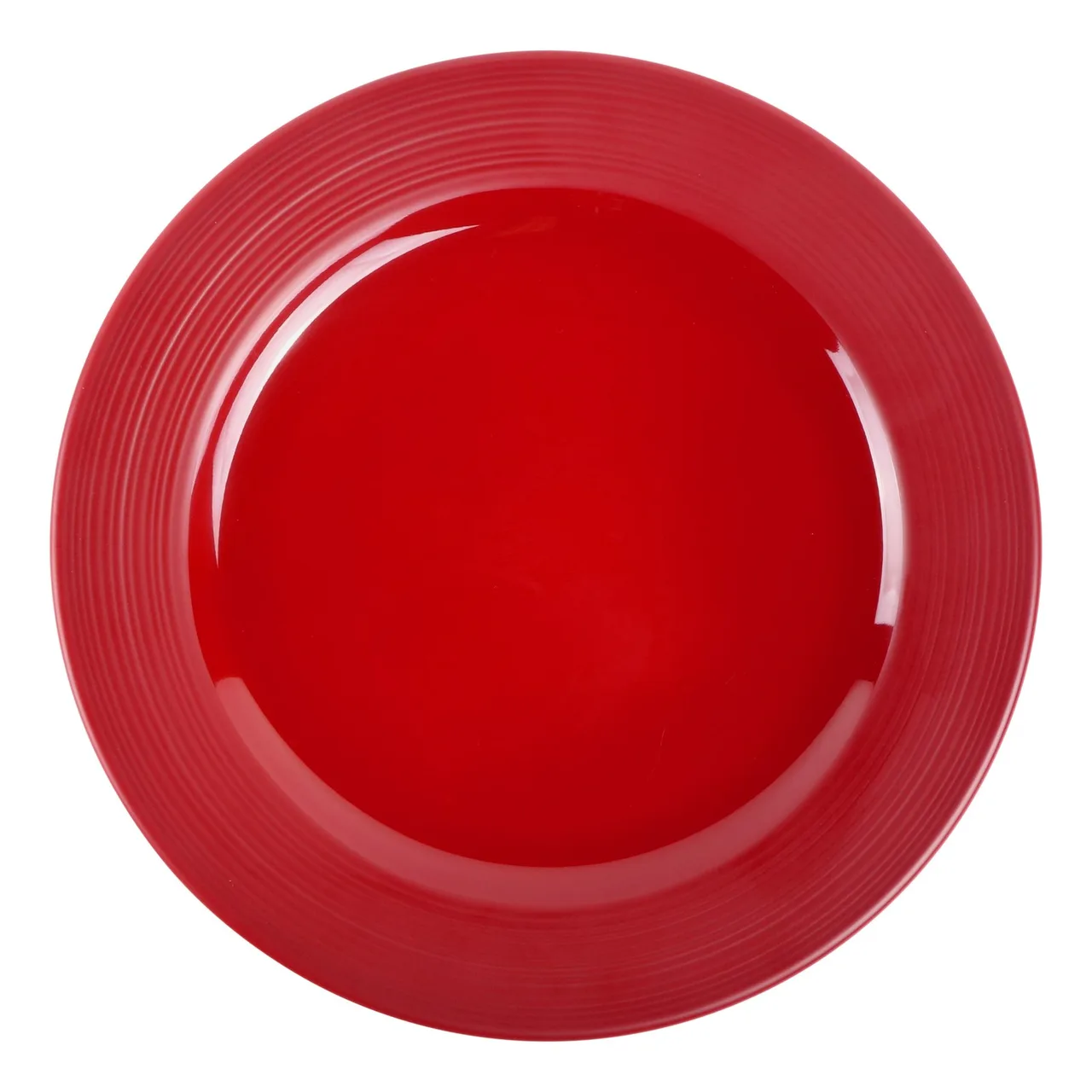 GET DGP105R-RG Elite Maya Plate, 10 1/2" Dia. x 3/4" H, Round Melamine, Red Glaze, BPA‑Free
