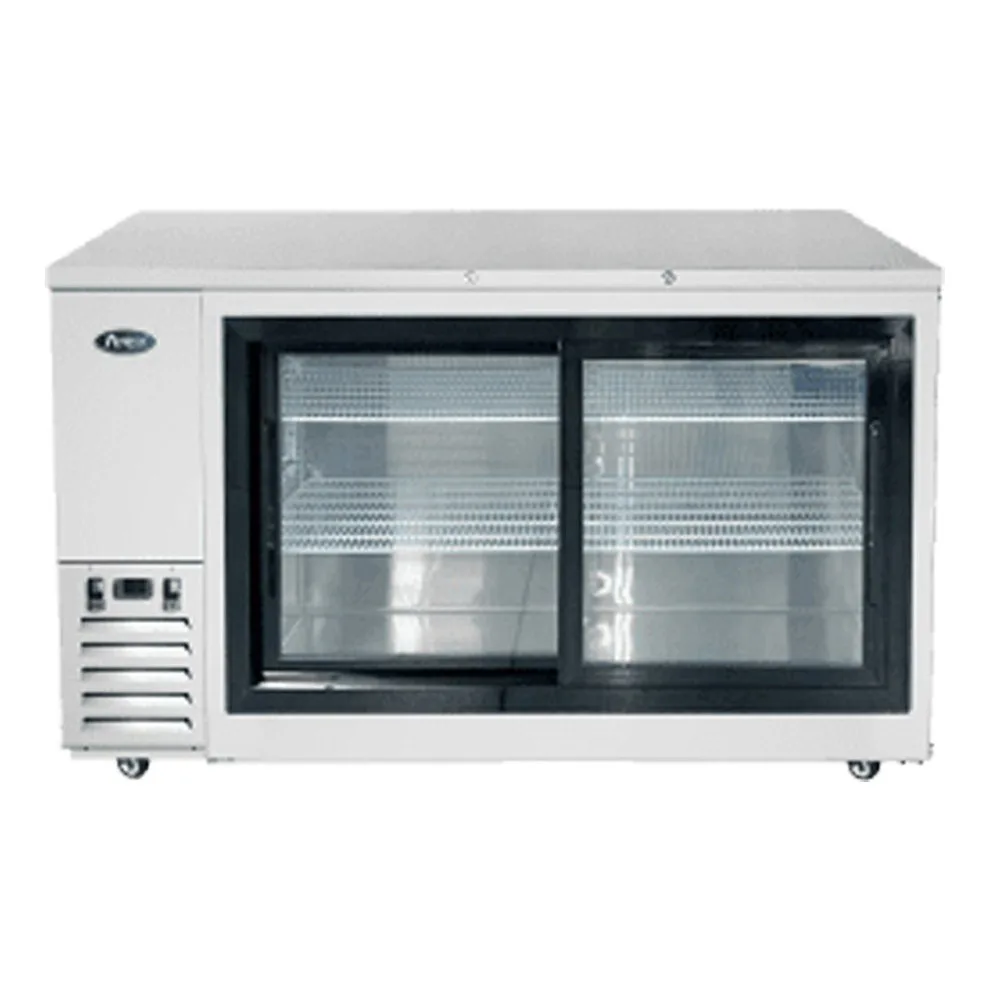 Atosa USA SBB69SGGRAUS1 68" Two Section Back Bar Cooler with Glass Door, 18.6 cu. ft.