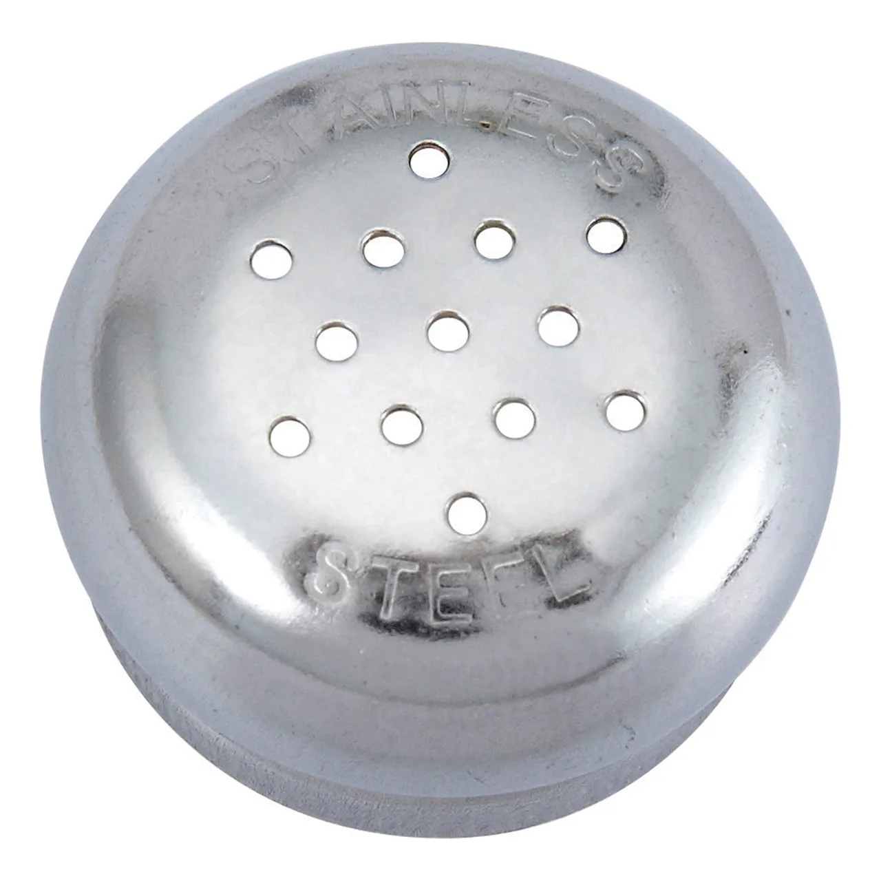 Winco G-106C Glass Shaker Mushroom Top, 2 oz Capacity, Stainless Steel Finish - 1 Dozen