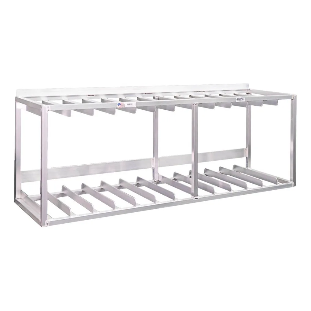 New Age 52924 Aluminum Wall Mounted Dish Rack Holder - 61-1/2"W x 18"D