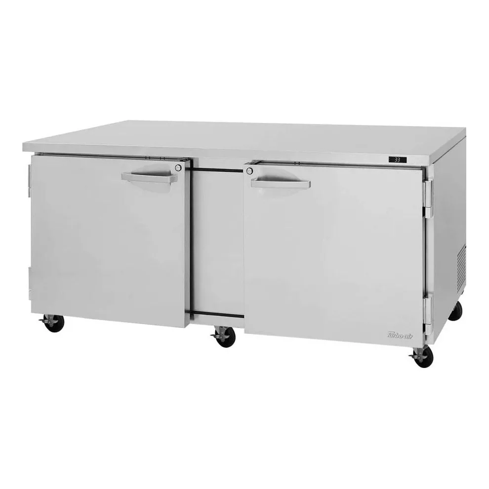 Turbo Air PUR-72-N 72″ 2-Section Undercounter Refrigerator w/ 2 Doors, 18.8 cu. ft.