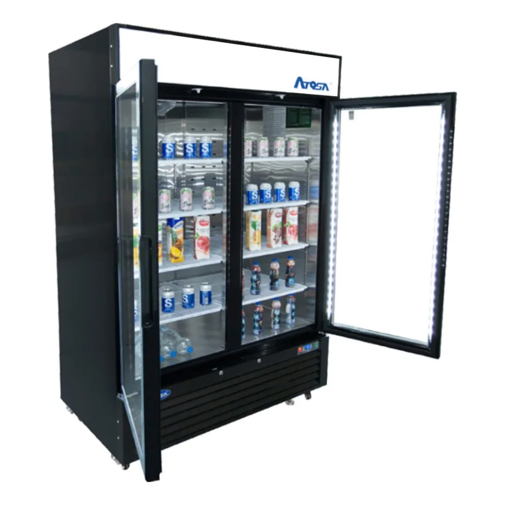 Atosa USA MCF8723GR 54“ 2-Section Merchandiser Refrigerator w/ 2 Swing Glass Door, 43.8 cu. ft.