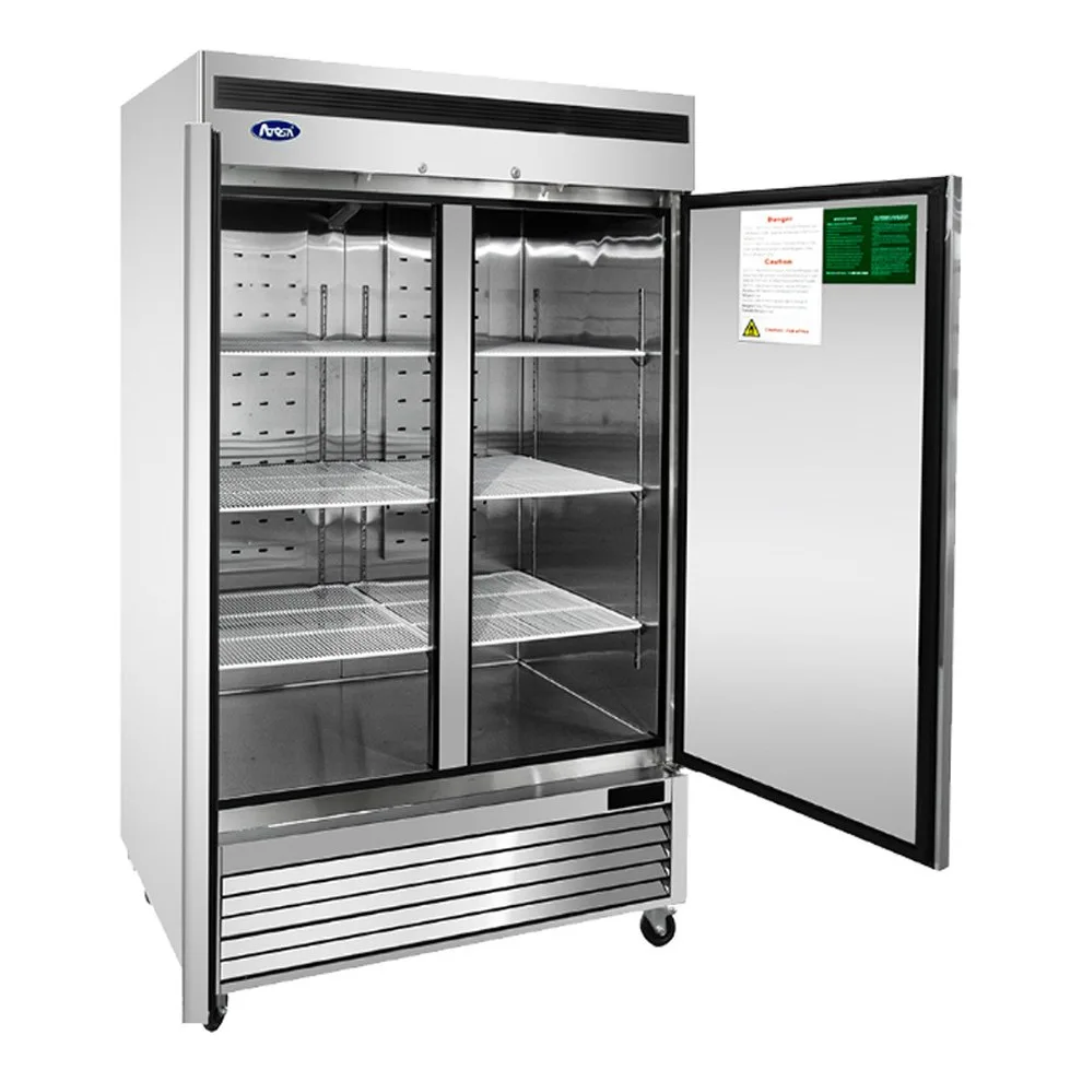 Atosa USA MBF8507GR 54“ Two Section Reach-In Refrigerator w/ 2 Solid Door, Bottom Mounted, Stainless Steel, 44 cu. ft.