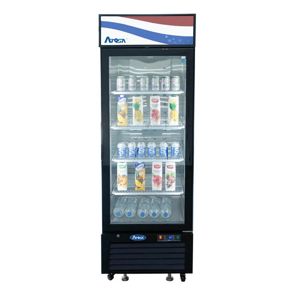 Atosa USA MCF8720GR 27" 1 Section Glass Door Freezer Merchandiser in Black, 19.4 cu. ft.