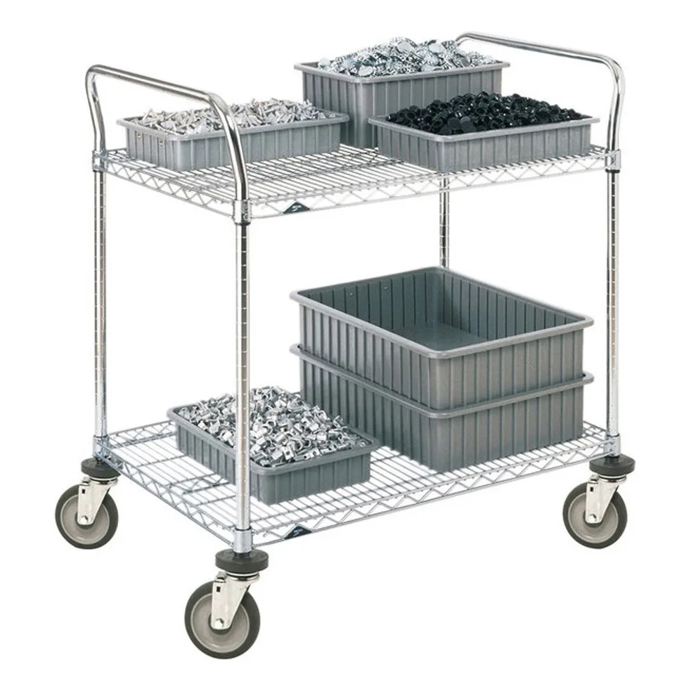 Metro 2SPN56PS Super Erecta SP Utility Cart w/ 2 Stainless Steel Wire Shelf - 24" x 60" x 39"