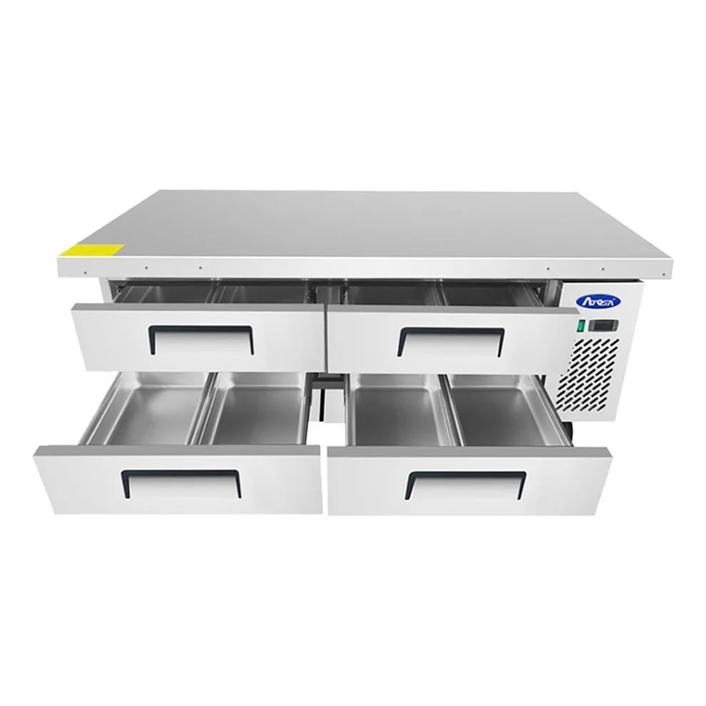 Atosa USA MGF8453GR 72“ 4 Drawers Refrigerated Chef Base w/ (8) 12 x 20 pans, 12 cu. ft.