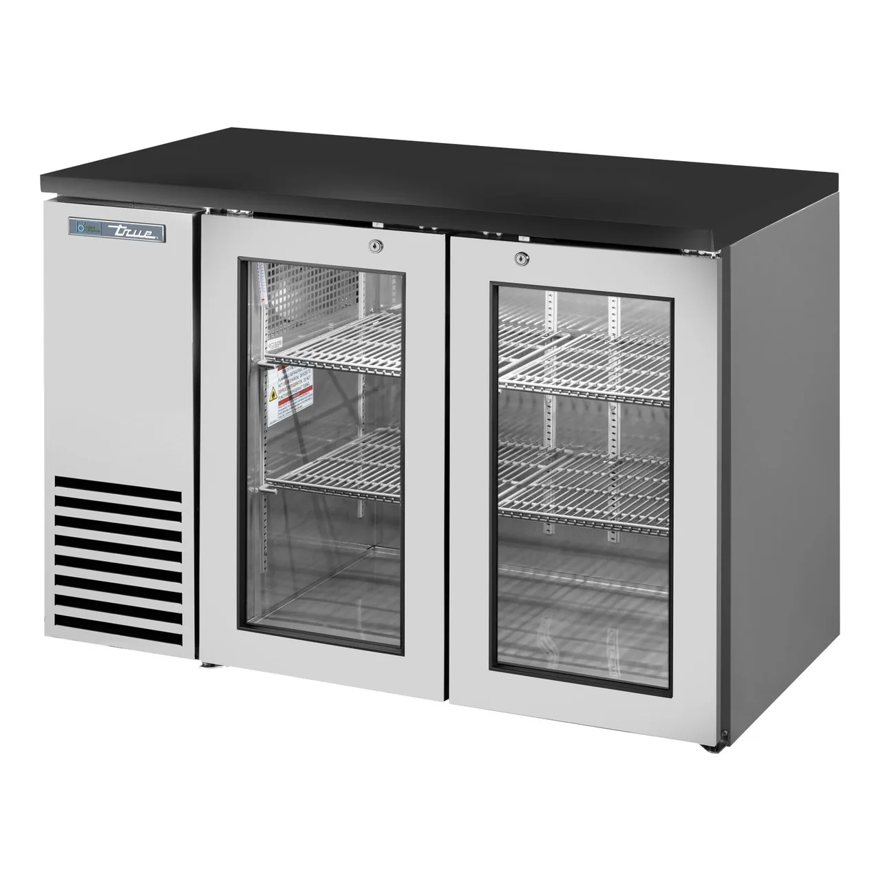 True TBB24-48-2G-Z1-BST-S-1 Refrigerated Back Bar Cabinet
