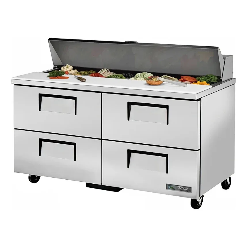 True TSSU-60-16D-4-HC 60″ TSSU Series Sandwich/Salad Prep Table w/ Refrigerated Base, 115v