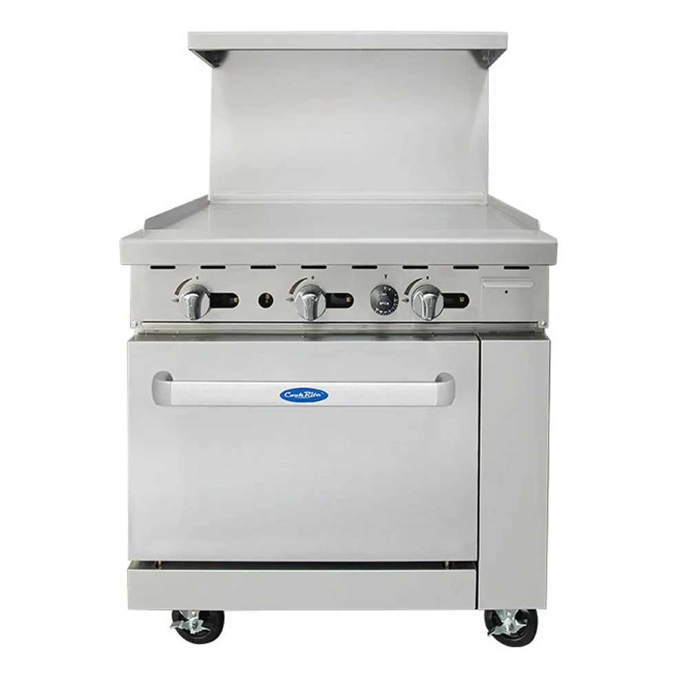 Atosa USA AGR-36G-LP 36“ LP Gas Restaurant Range w/ 36“ Full Griddle, (1) Standard Oven, 102.000 BTU