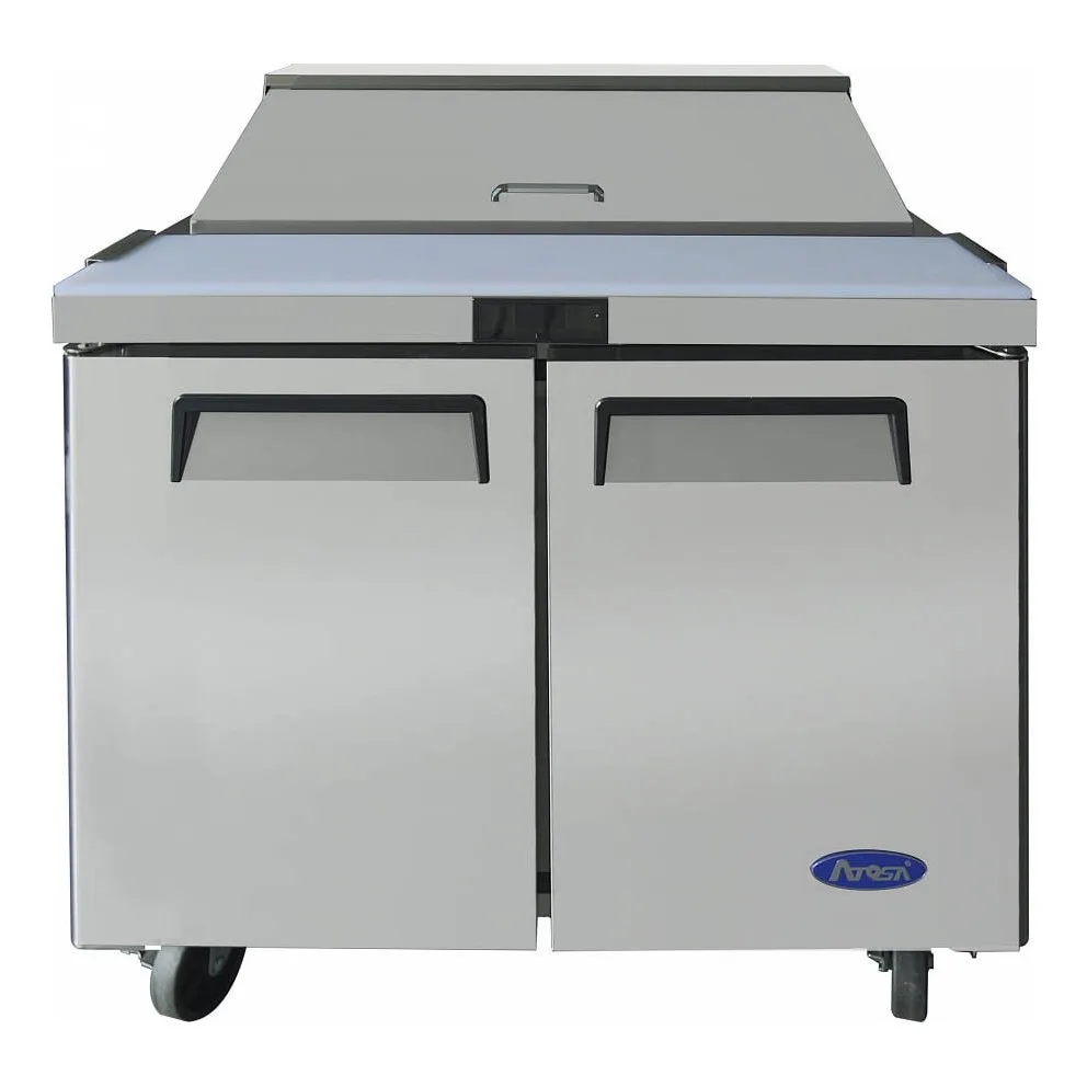 Atosa USA MSF3610GR 36" Two Section Sandwich/Salad Prep Table w/ 2 Doors, 8.7 cu. ft.
