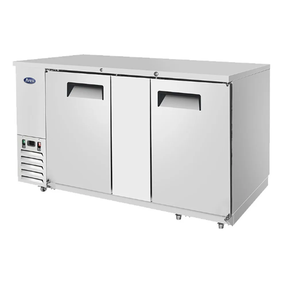 Atosa USA MBB69GR 68“ Two Section Back Bar Cooler with Solid Door, 21.5 cu. ft.