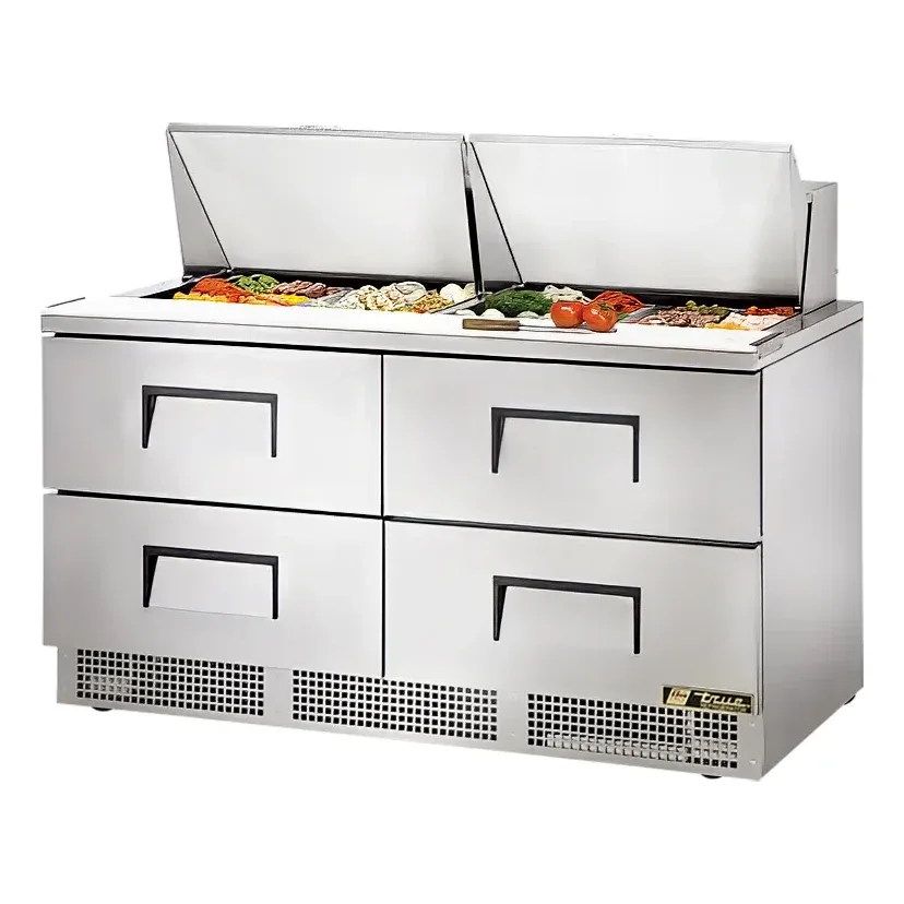 True TFP-64-24M-D-4 64″ Sandwich/Salad Prep Table w/ Refrigerated Base, 115v