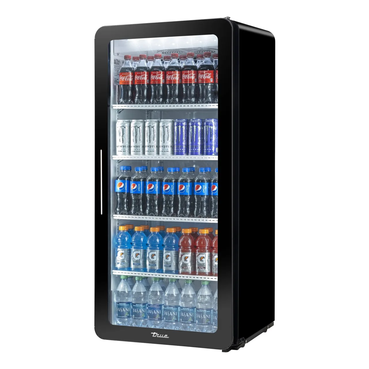True CVM-11-HC~EGC01 24″ 1-Section Glass Door Merchandiser Refrigerator in Black, 11 cu. ft.