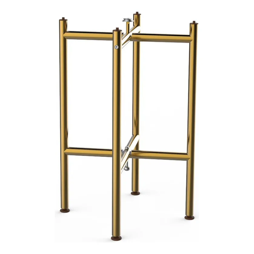 Steelite MGSCLXBR0101 Mogogo Buffet Solutions Clix Table Base, 30H, 19x19 Base, Stainless Steel, Brushed Brass Finish