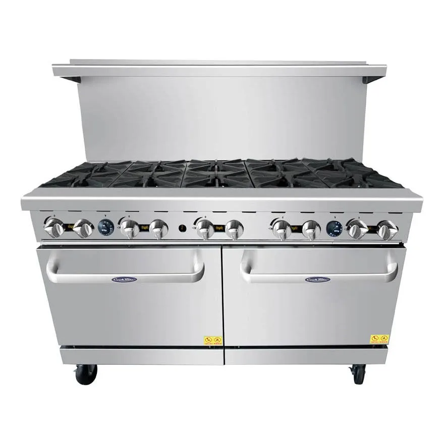 Atosa USA AGR-10B-LP 60" Gas Restaurant Range, (2) Standard Ovens, (10) Open Burners