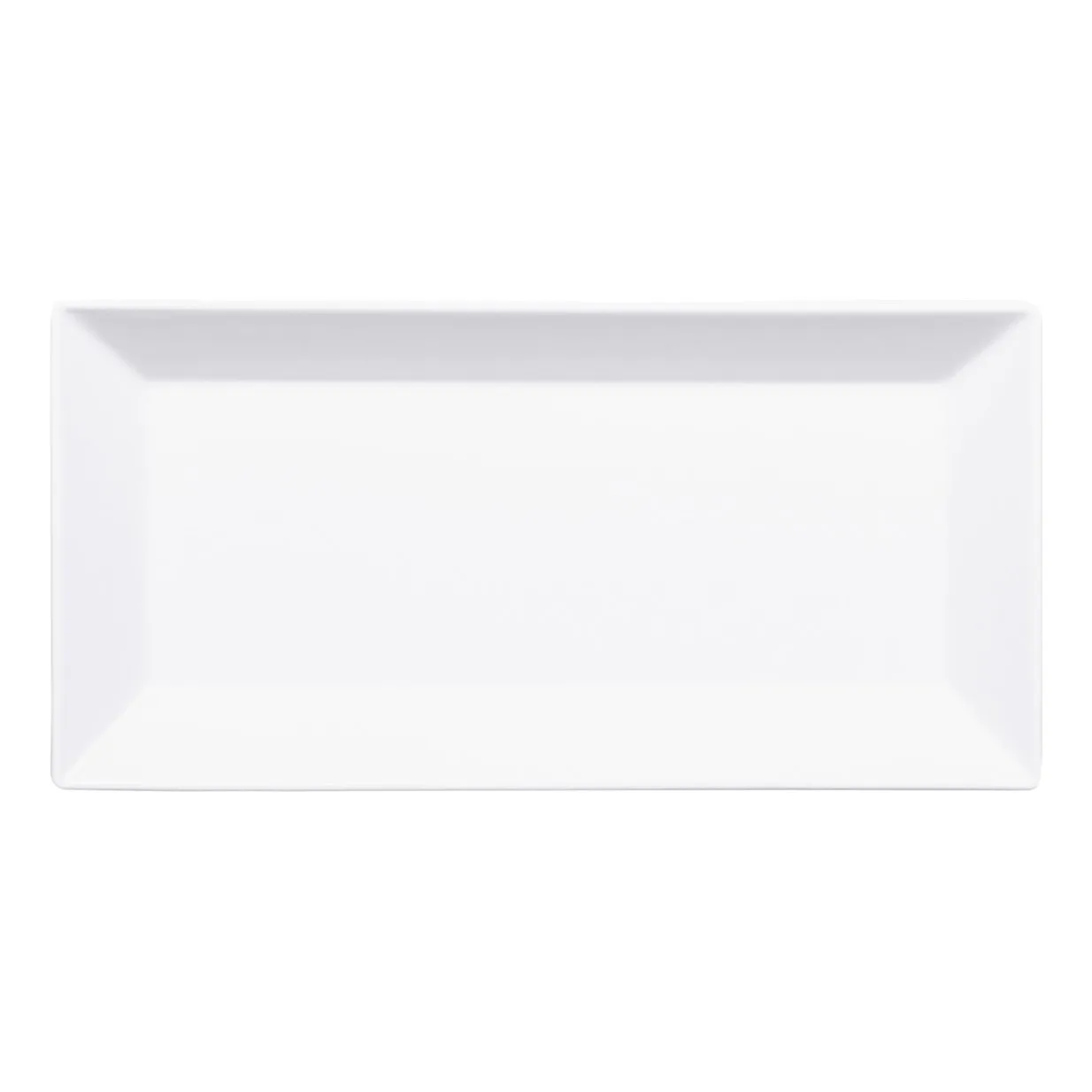 GET DMP94-W Plate, 9-3/8"L x 4-3/4"W x 3/4"H, Rectangular Wide Rim Melamine White