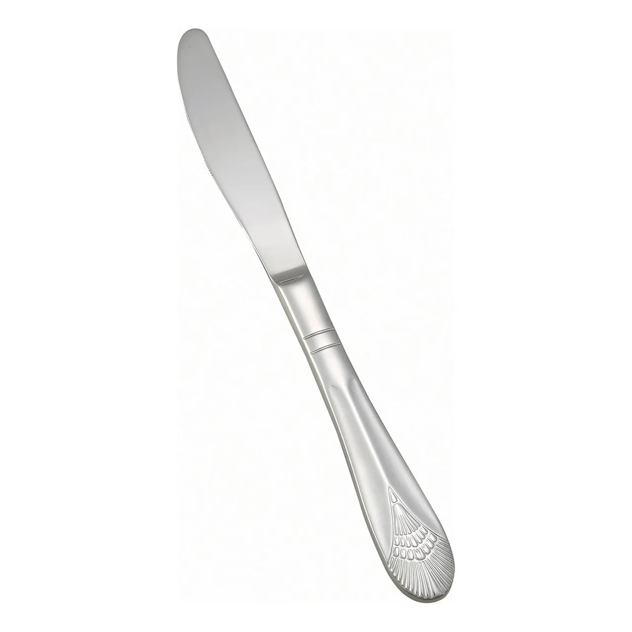 Winco 0031-08 Dinner Knife, 8-7/8" Peacock Flatware, 18/8 Stainless Steel, Mirror Finish - 1 Dozen