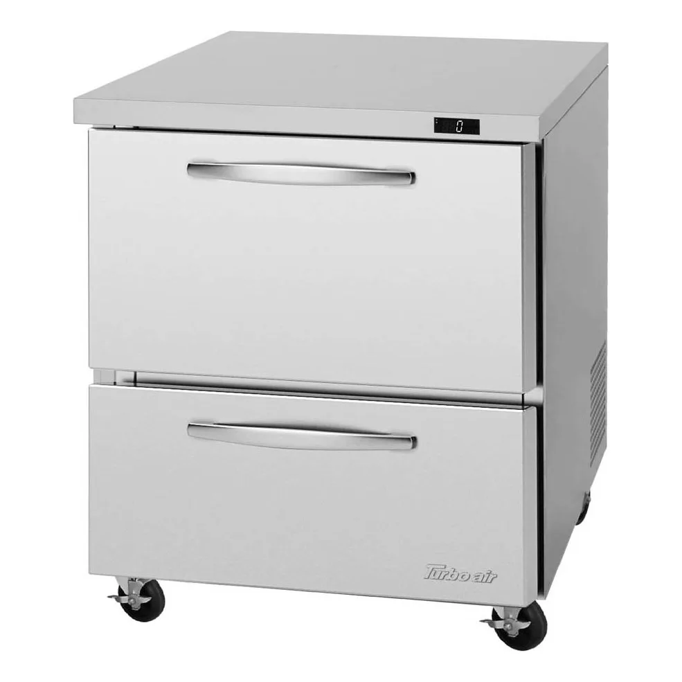 Turbo Air PUF-28-D2-N 27″ 1-Section Undercounter Freezer w/ 2 Drawers, 6.8 cu. ft.